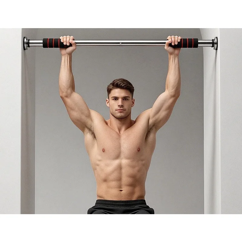 Set of 2 Black No-drill-required Door-mounted Pull-up Bar for A Variety of Wall Types