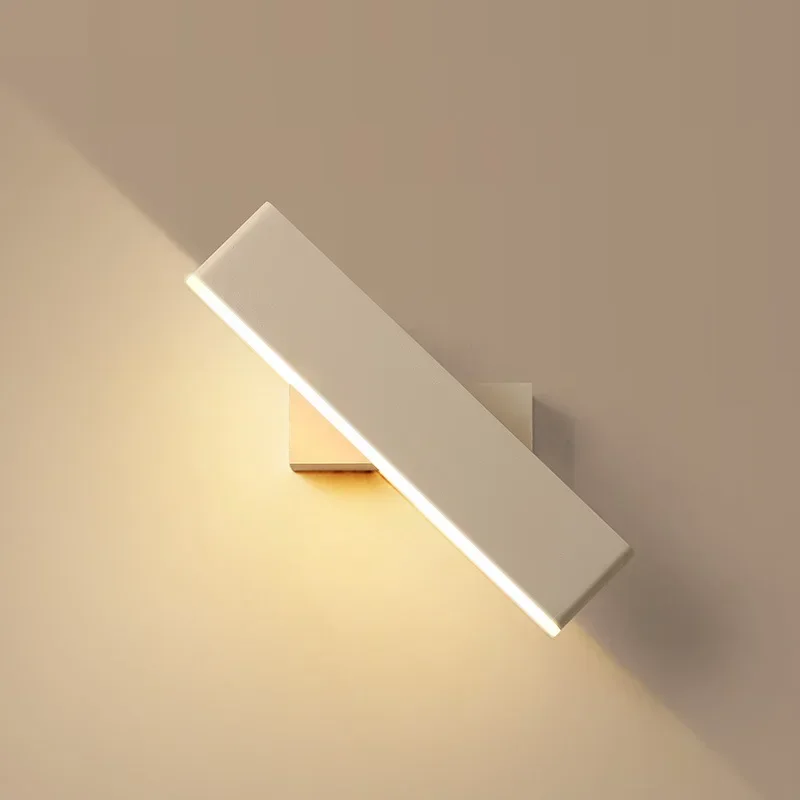 Aplique de pared LED moderno 350 °   Lámpara de pared giratoria para sala de estar, dormitorio, mesita de noche, decoración del hogar de aluminio, aplique de pared, accesorio de iluminación