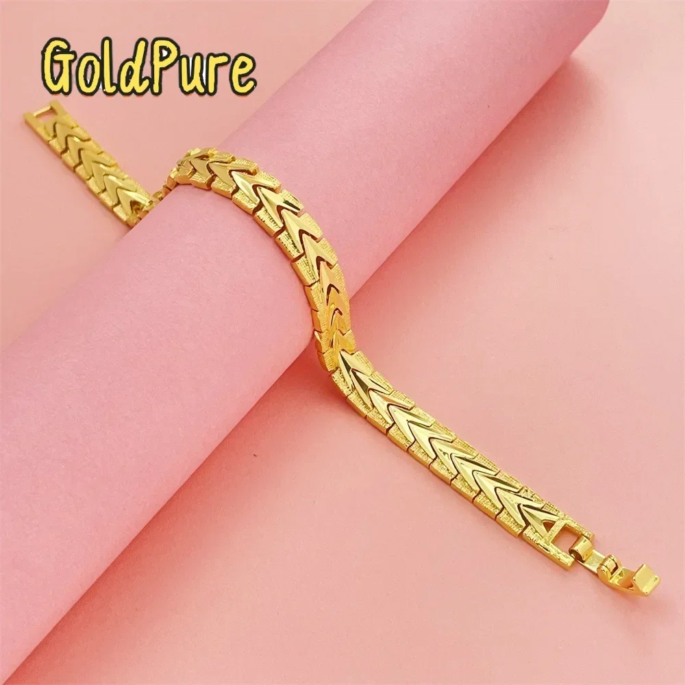 

Goldpure Luxury 24K 9999 Pure Gold real gold Bracelet Car Lace 8mm Bracelet
