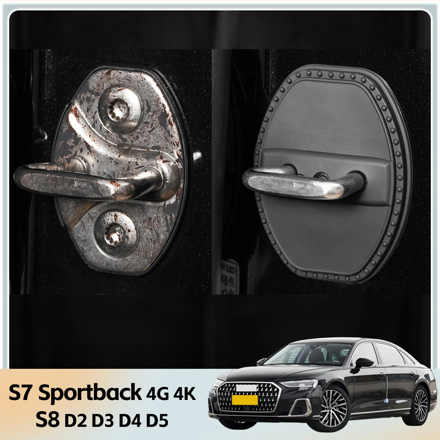 

2/4 шт. силиконовый чехол для дверного замка автомобиля, защитный декоративный чехол для Audi S7 Sportback 4G 4K S8 D2 D3 D4 D5 C4 C5 C6 C7 C8
