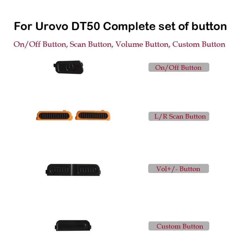 Complete Set Of Button Keys Original For UROVO DT50 On/Off Button, Scan Button, Volume Button, Custom Button Full Set Accessorie