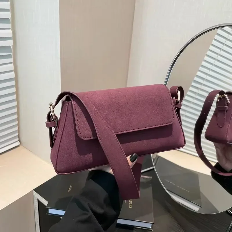 

Сплошные цветные замшевые сумки на плечо, высокое качество, популярные модные сумки через плечо на молнии, распродажа, 2026, простые трендовые швейные нитки