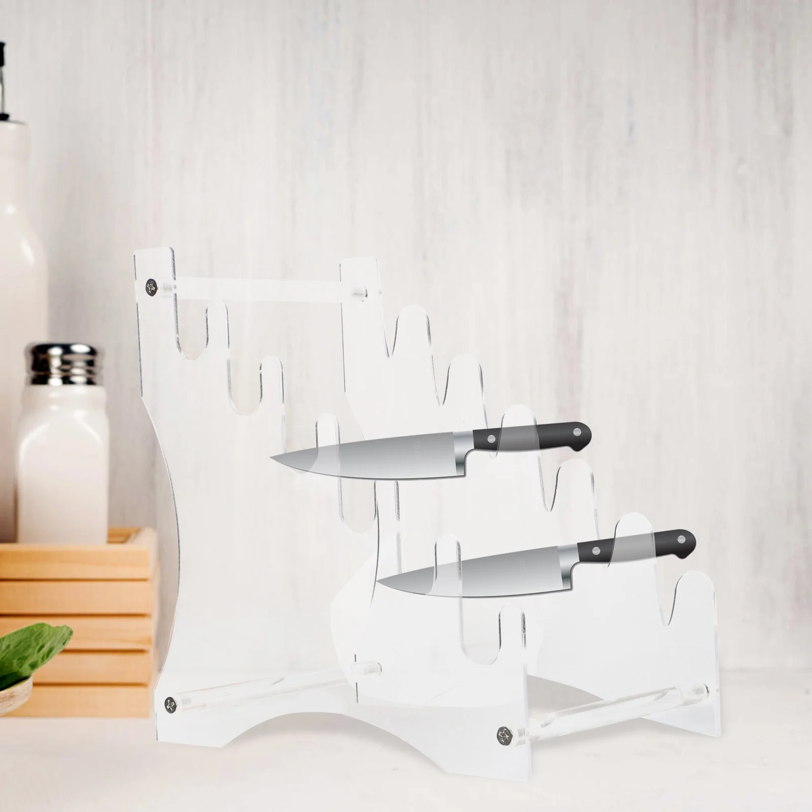 

1Set Kitchen Cutter Rack Clear Acrylic Cutter Storage Holder with Sturdy Design for Home Use Multi-Function Tool Organizer