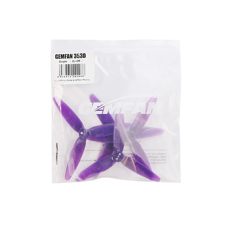 Gemfan 10 pares (10CW + 10CCW) 353D 1,5mm 3 orificios 3,5 pulgadas 1404 4600KV/493D 4,9 pulgadas 2207 2050KV hélice para Dron de estilo libre 3D