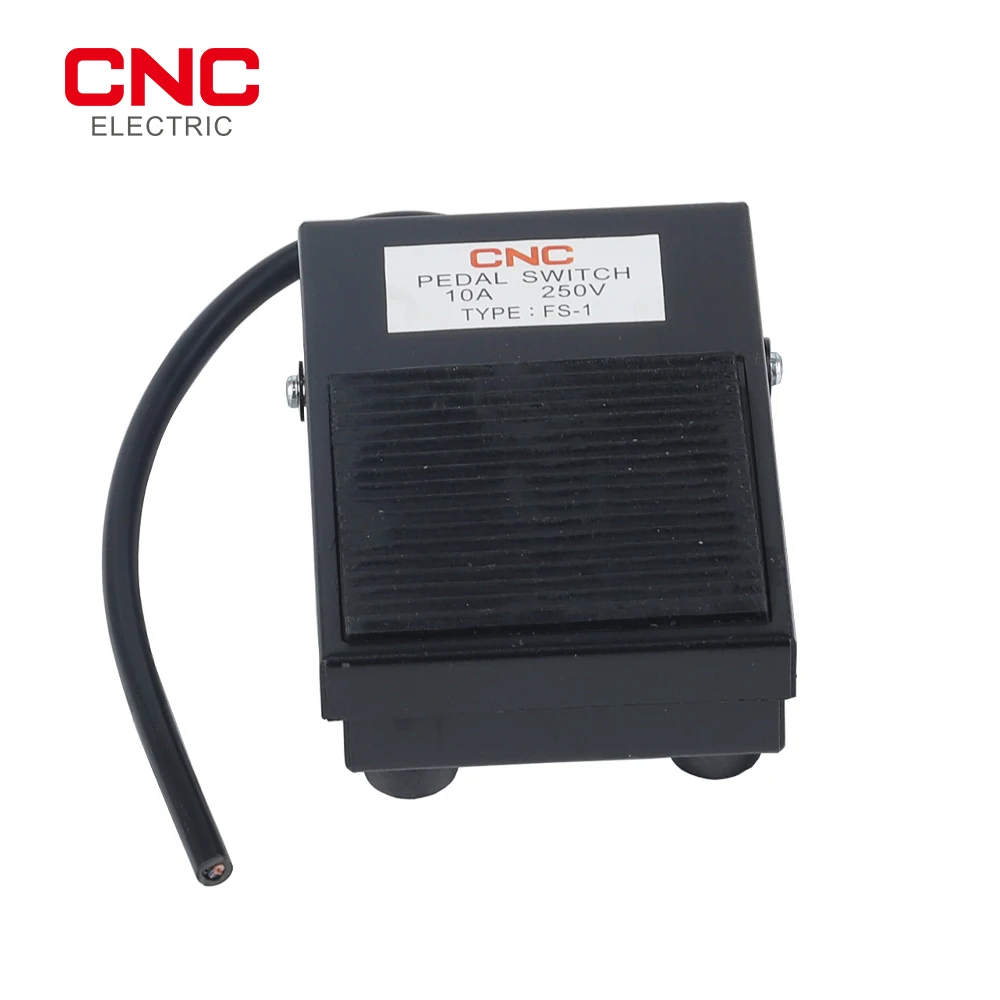 CNC Foot Pedal Switch FS-1 AC 250V 10A Heavy Duty Metal Momentary Electric Power Antislip Design