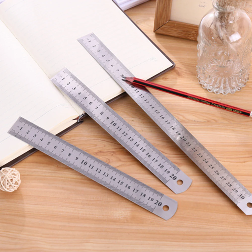 

9Pcs Stainless Steel Ruler Metal Straight Ruler for Office School Measuring Tool Student Drawing Stationery Supplies