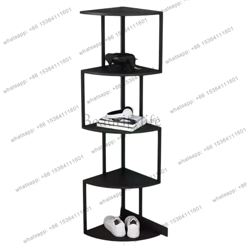 YJ Living room display stand Light luxury creative living room vertical corner bookshelf simple household wrought iron floor she