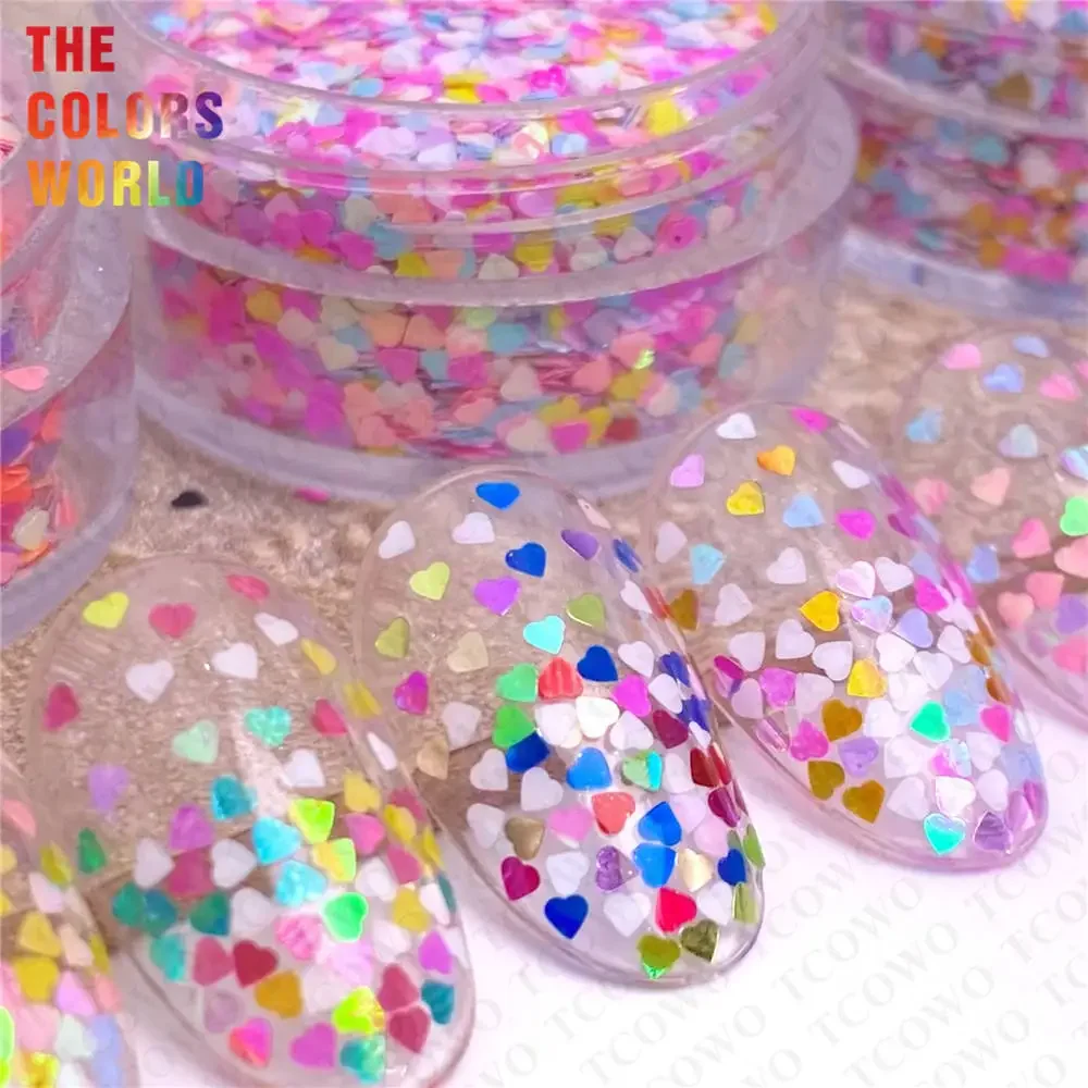 TCT-893 Love Heart Nail Glitter Sequin Heart Glitter Nail Polish For Valentines Day Wedding Party Decoration Textile Resin Art