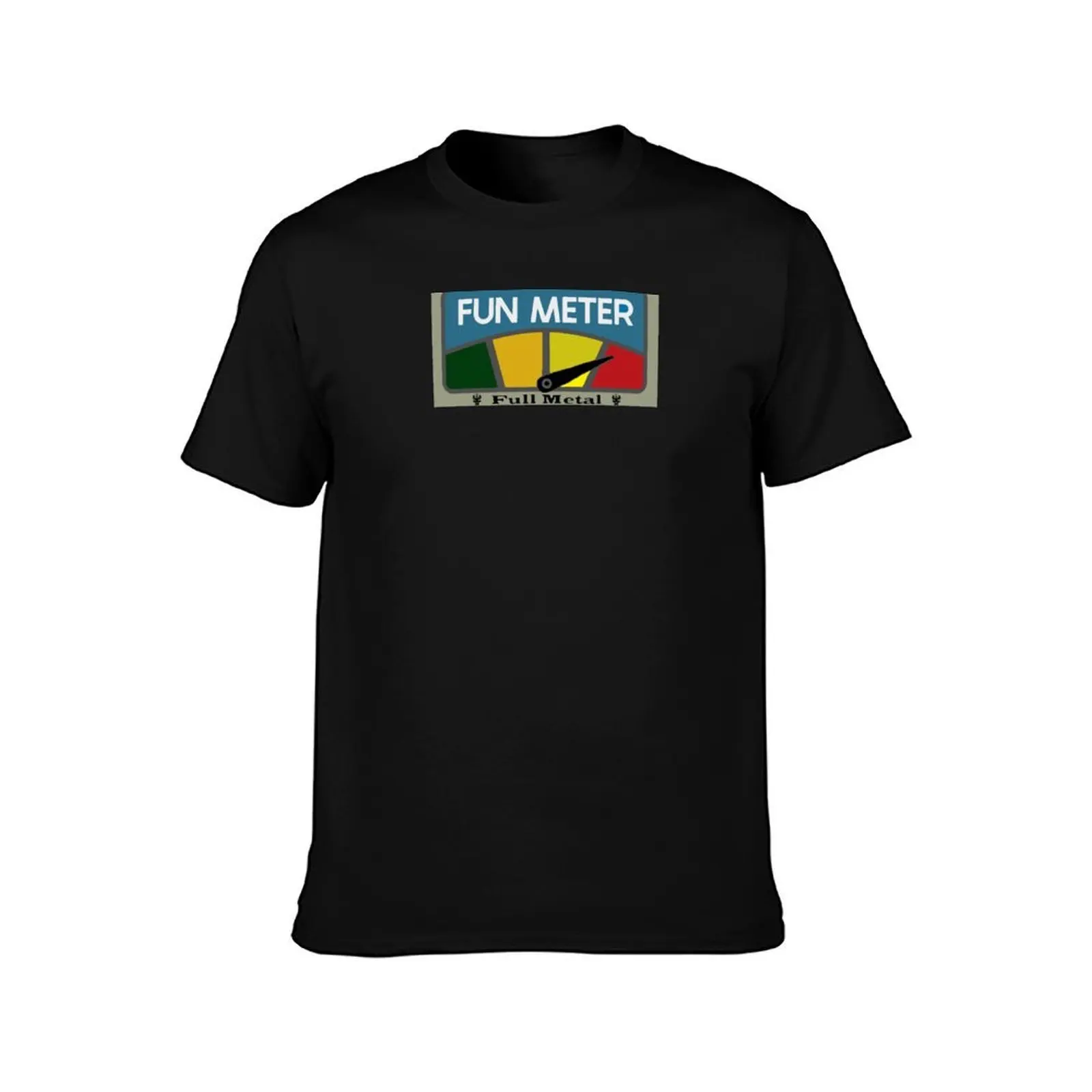 SEAL TEAMFULL METAL FUN METER T-Shirt, Summer Casual Cotton Tee, Oversized Streetwear Tops, Vintage Graphic Print, 100% Cotton