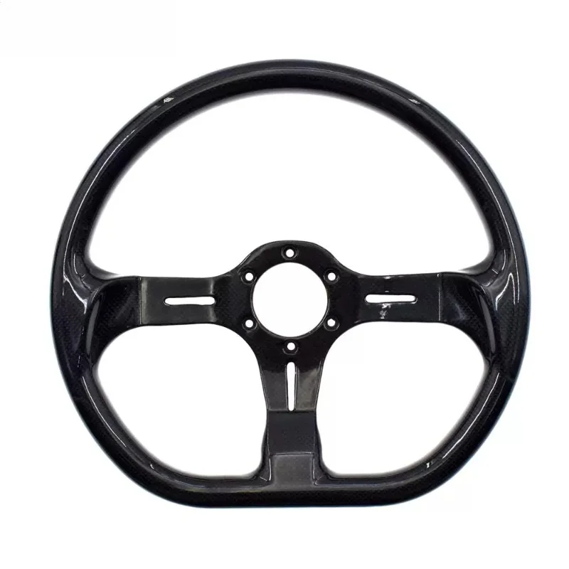Car Modification Universal Pure Carbon Fiber Steering Wheel 350mm 14-inch Racing Steering Wheel Flat Plate Height 40mm
