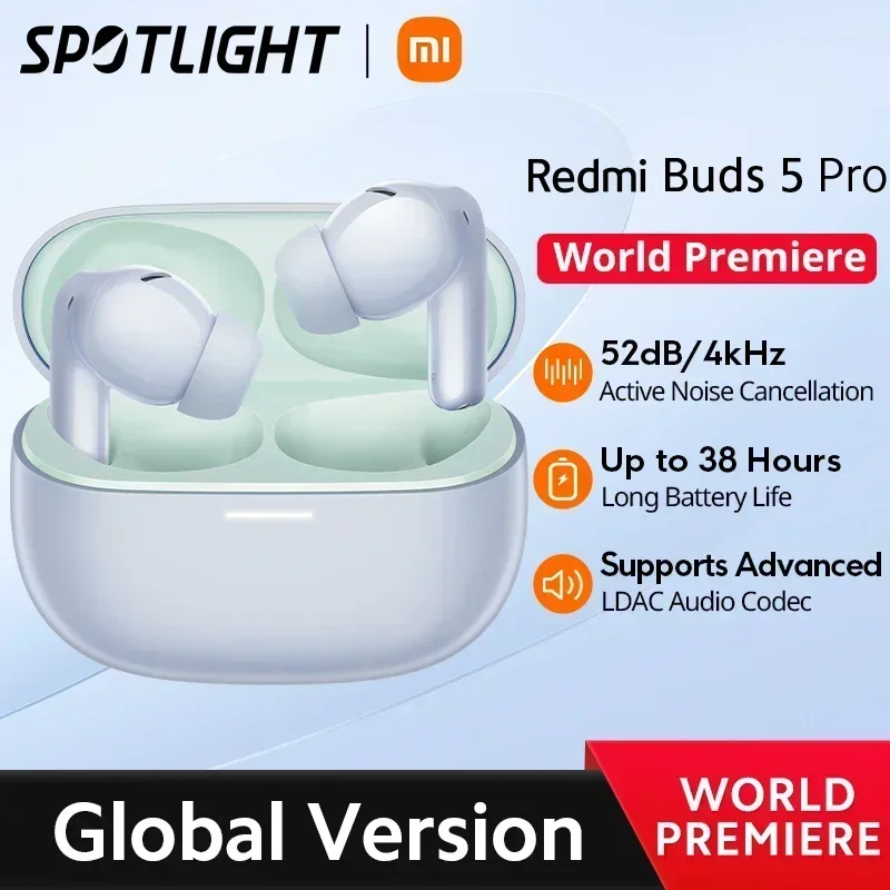 

[World Premiere] Global Version Redmi Buds 5 Pro 52dB Noise Cancellation Up to 4kHz ultra-wide frequency TWS Bluetooth 5.3