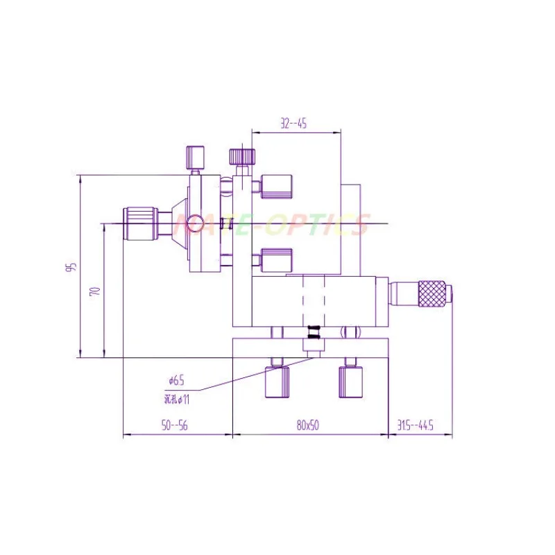 NT03FC precision fiber coupling, precision five-dimensional manual spatial filter, adjustable fiber collimator