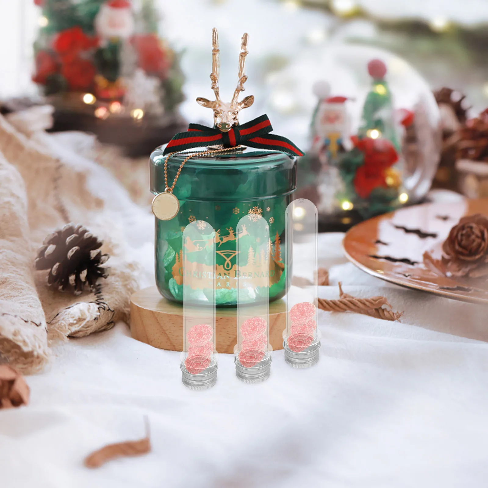 

20Pcs Clear Plastic Test Tubes Caps Small Bead Tubes Containers for Cosmetics Use