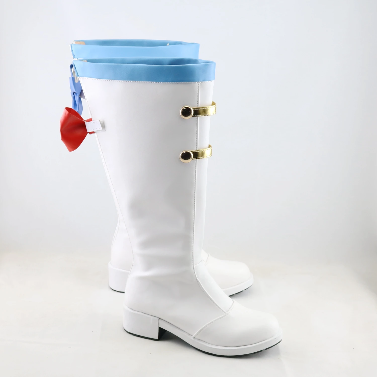 Miku Snow Parade Anime Scarpe Cosplay Stivali bianchi fatti a mano in ecopelle Stivali per feste di carnevale di Halloween