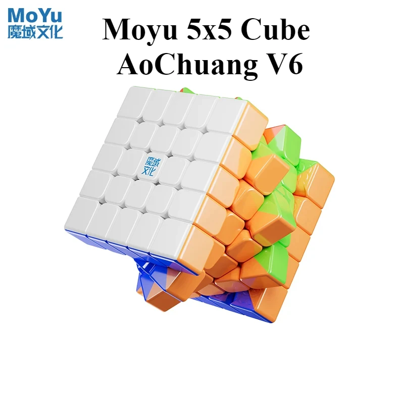 

New Moyu 5x5 Cube AoChuang V6 5X5 Magnetic Magic Speed Cube Stickerless Aochuang WRM Professional Fidget Toys Cubo Magico Puzzle