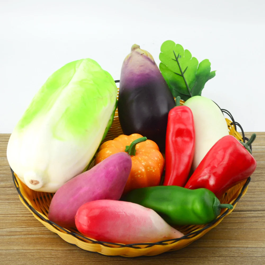 1PCS Simulated Vegetables Green PVC DIY Decoration-Micro Landscape Model Children's Toys Indoor Showcase Photography Prop