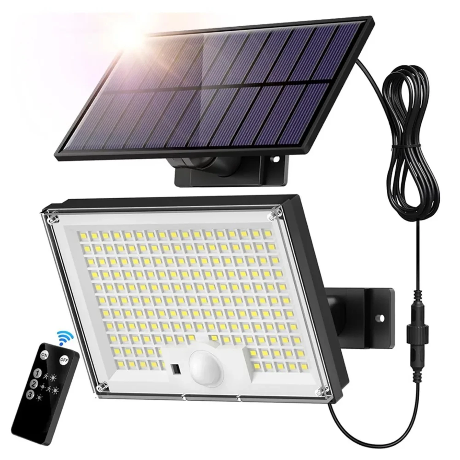 Efficient High-Quality Waterproof Solar Light with Remote Control and Motion Sensor - 172LED Excellent Outdoor Lighting Solution