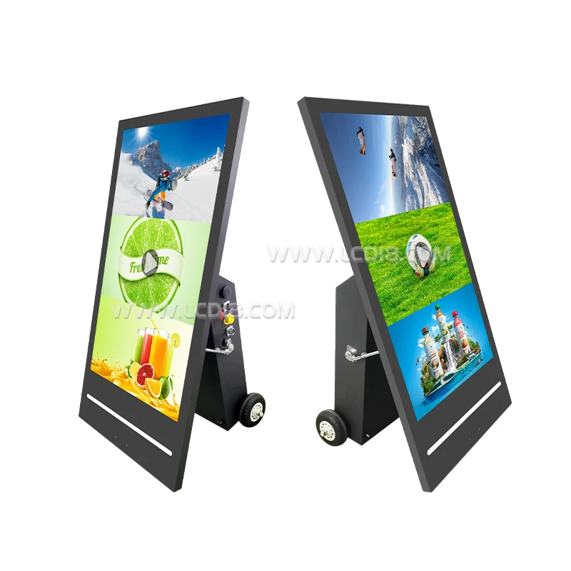 43 Inch Battery Powered LED Decoration Bar Movable Anti Glare Glass PC All in One Outdoor IP65 Waterproof LCD Outdoor Kiosk