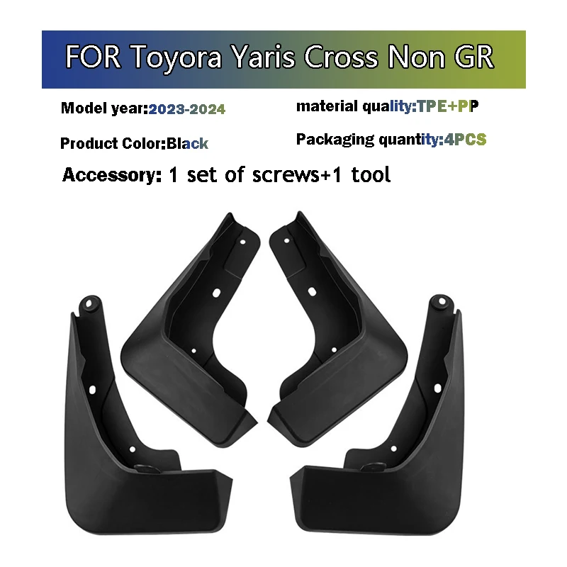 2023 2024 FOR  Toyota Yaris Cross Front Rear 4pcs  Mudflaps Mudguard Fender Mud Flaps Guard Splas Car Accessories Mudguards