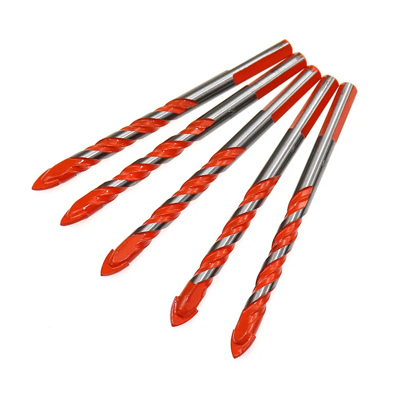 Jingteng Tool Orange Triangle Drill Ceramic Tile Glass Wall Alloy Perforated Drill Cross Border Set 6mm Drill Bit