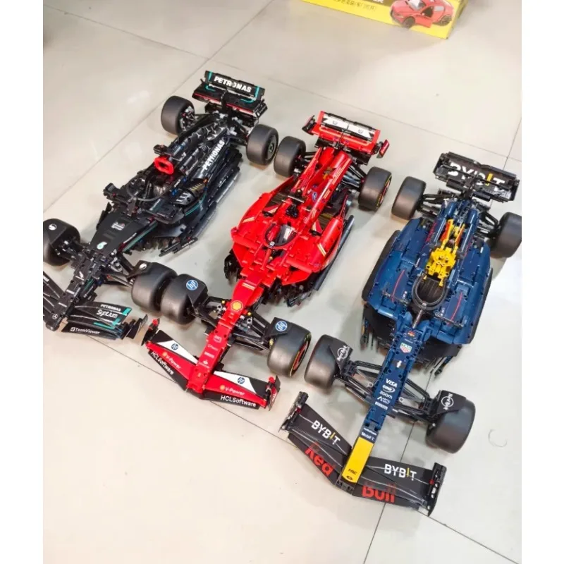 Modelo de Coche de Carreras, Kit de Construcción Mecánico, Bloques de Construcción, Modelo Rojo y Negro, Regalo de Cumpleaños, Regalo de Navidad, 1361 Piezas