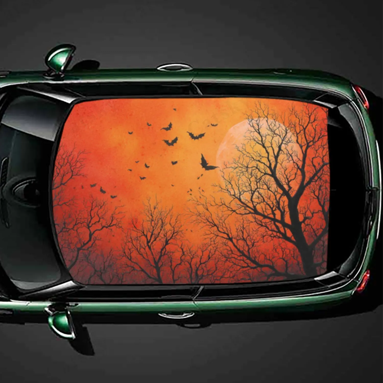 

Mystical Bat Moon Car Roof Sticker PVC Self Waterproof stick , Striking Auto Exterior Accessories Decoration Protect Gift For C