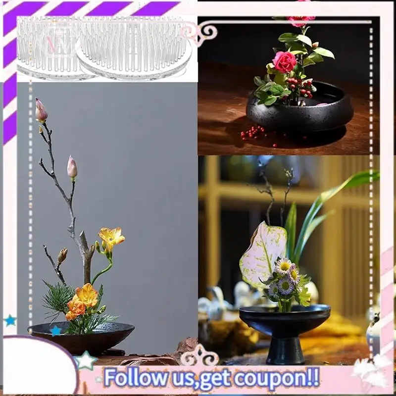 

Y74A-Set Of 12 Clear Plastic Pin Frogs For Vase, 2.76 Inch Floral Arrangement Tools, Flower Frog Pins For Florists