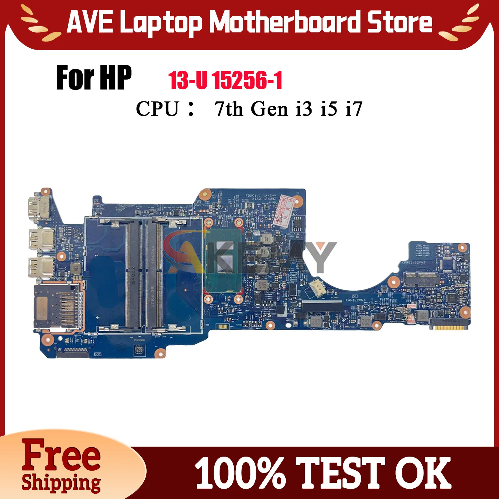 

15256-1 для ноутбука HP Pavilion X360 13-U M3-U, материнская плата с процессором i3 i5 i7 855963-601 903240-001 DDR4, 100% полностью протестировано