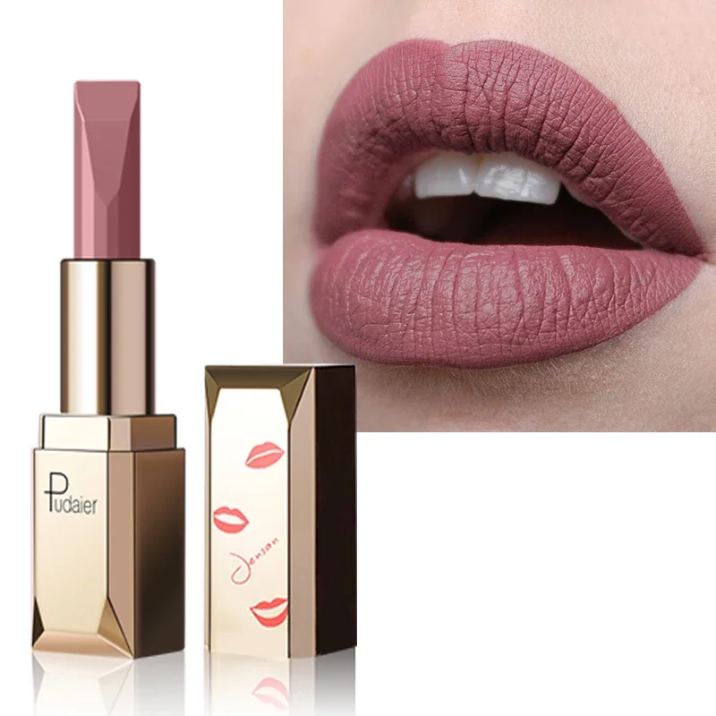 Matte Lipstick Waterproof Lip Makeup for Women 26 Colors Long Lasting Moisturizer Lip Tint Velvet Nude Matte Lipstick Batom