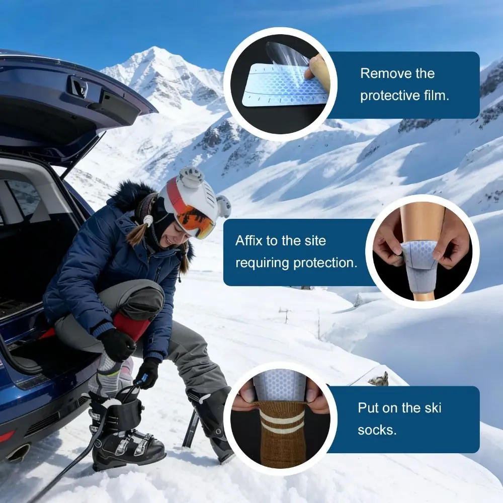 

Professional Flexible Ski Shin Guards Reusable Washable Shin Pads Shock Absorption Ski Gel Guards Skiing Equipment