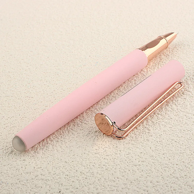 Luxury Fountain Pen Rose Gold Clip EF Nib 0.38mm Metal Classic Ink Pen Student Gift Office School Business Writing Pens