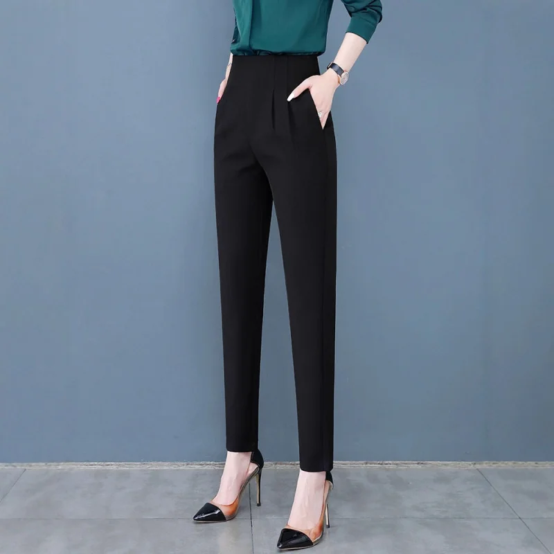 

Women's Harem Pants Spring Autumn Casual Professional Trousers Elegant Fashion Comfortable High Waist Side Zipper Women's Pants
