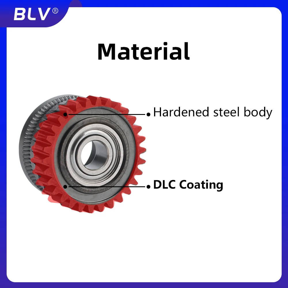 BLV? ®   Creality K2 Plus 3Dプリンター用押出機ギア、全金属フィラメント駆動ギア、Creality K2 Plus DLCコーティング押出機ギア