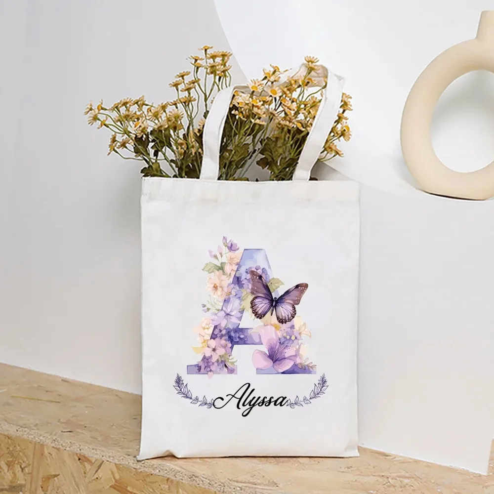 حمل الكتف سيدة حقيبة المرأة المتسوق حقيبة الأزرق ننسى لي لا تزهر كوزموس الزهور حقيبة Harajuku التسوق حقيبة قماش قنب فتاة حقيبة يد