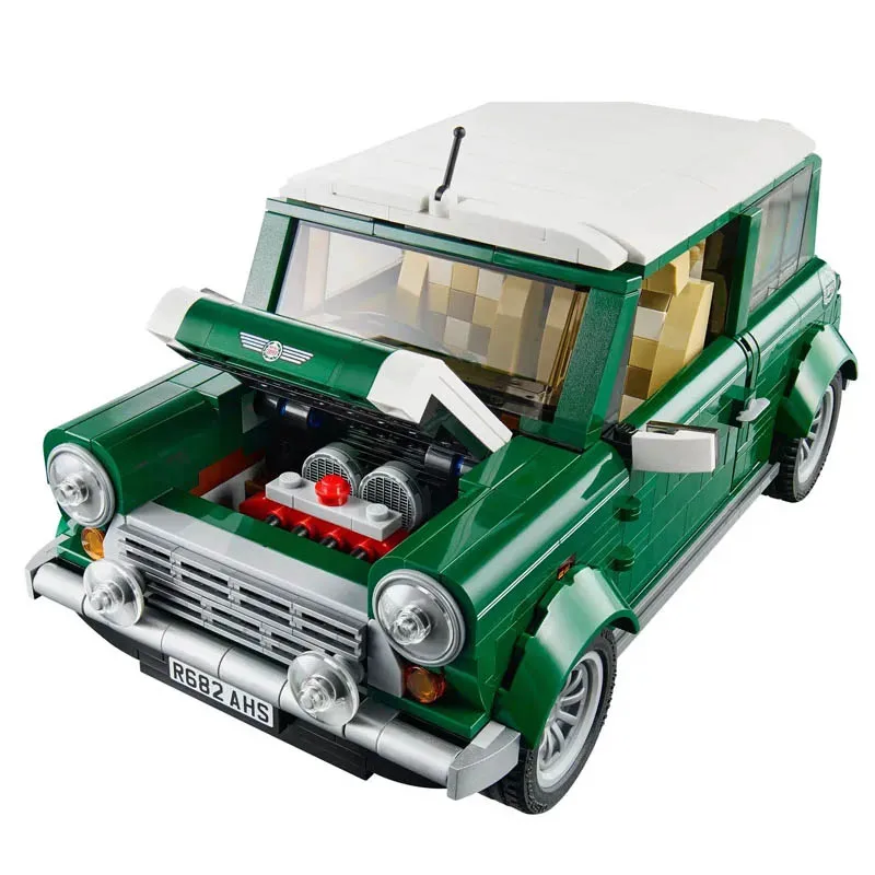 Green MINI Cooper MK VII Car Building Blocks Bricks Compatible 10242 Birthday Christmas Gift Automobile Model Toys