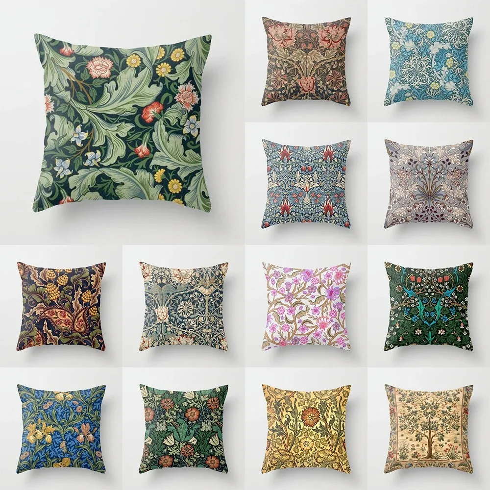 Home Living Room Sofa Bedroom Car Decorative Pillowcase Vintage Floral Print Pattern Cushion Cover