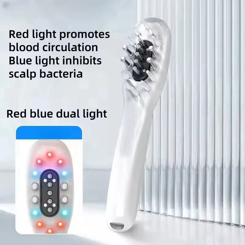 Electric Hair Care Comb Micro Current Massage Comb Hair Conditioner LED Colored Light Radio Frequency Hot Compress Scalp Care