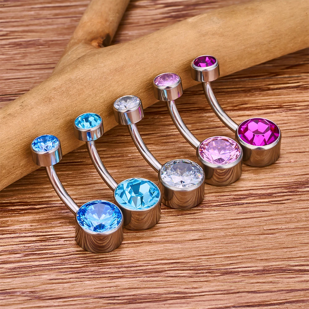 G23 TItanium Sexy Belly Button Piercing 14G Internal Thread Navel Piercing High Quality Mirror Polished Body Jewelry Wholesale
