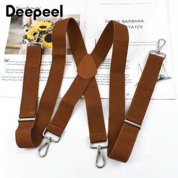 Deepeel 3,5 * 120 cm Erwachsene Herren Hosenträger 4 Clips Haken Gummiband Verstellbare Hosenträger Männlicher Suspensorium Susperders Jeans Zubehör
