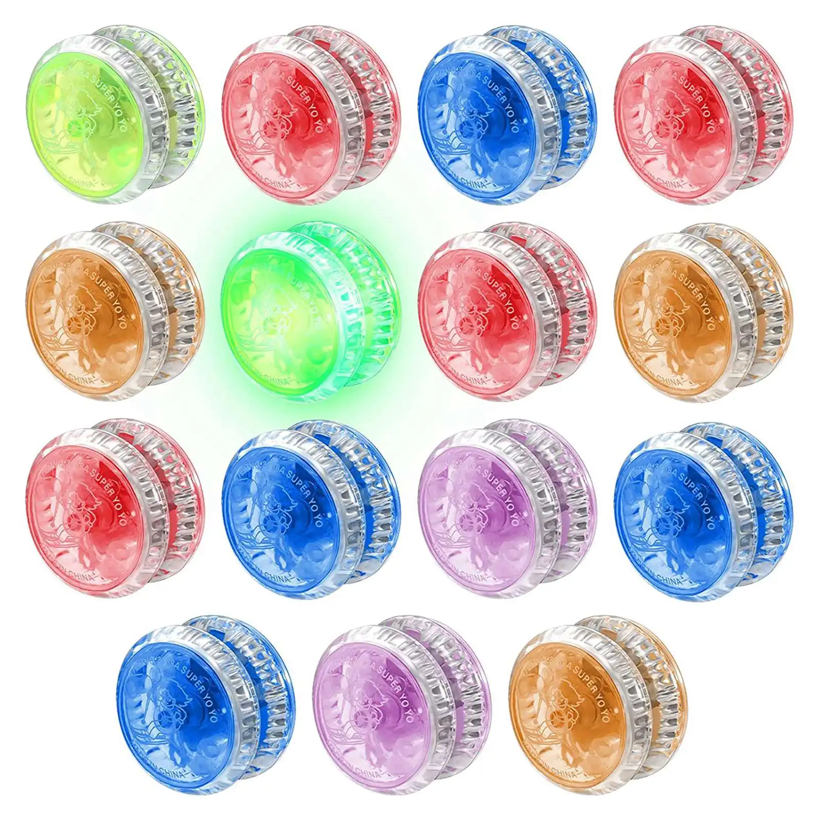 15 Pcs LED Light Responsive Ball Bearing Plastic Responsive Toys for Beginner Birthday Party Favors, Random Colors