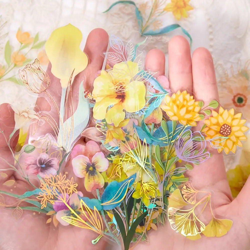 

Scrapbooking Stationery Adhesive Diary Stickers DIY Crafts Decora Journal Decorative Stickers Plant Flower PET Sticker