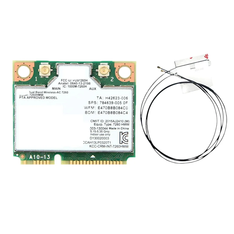 ABKQ-1200M AC7260 Tarjeta Wifi de doble banda 2,4G/5G Gigabit inalámbrico Bluetooth 4,0 AC7260 WIFI5 red