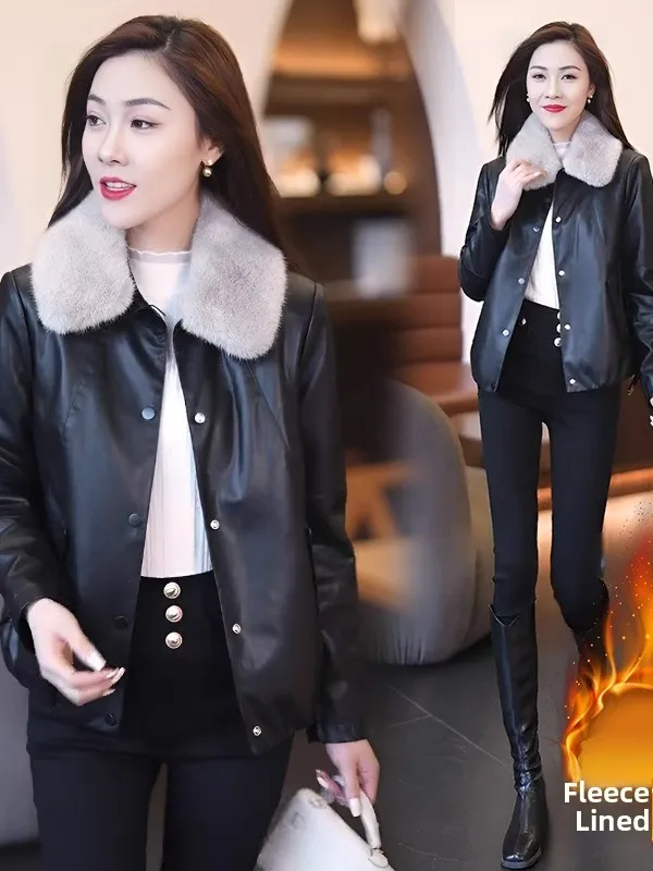 レディースレザージャケット 秋冬 スリム 多用途 PUレザー ロング丈 通勤 カジュアル フィット おしゃれ