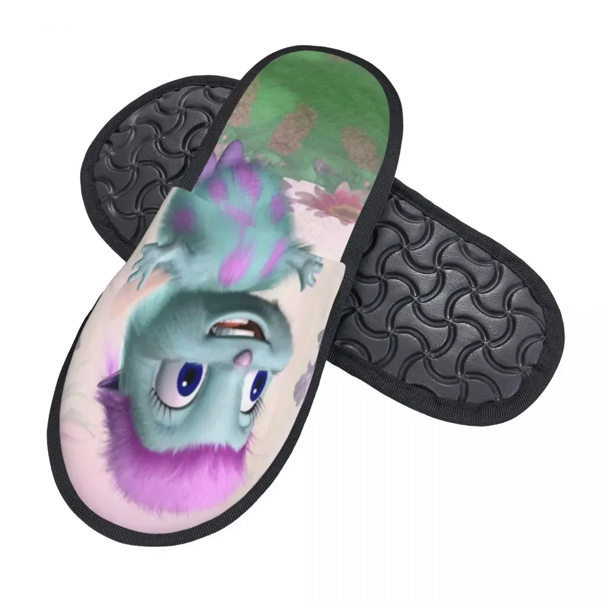 Cartoon Bibble Meme Soft Scuff With Memory Foam Slippers Women Funny Spa House Shoes