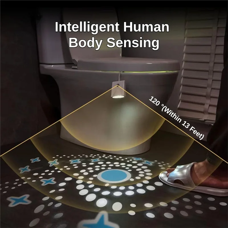 

【Декор своими руками】красочный проекционный ночник для унитаза RGB светодиодный датчик фонарей магнитный настенный светильник перезаряжаемый датчик тела ночной Li