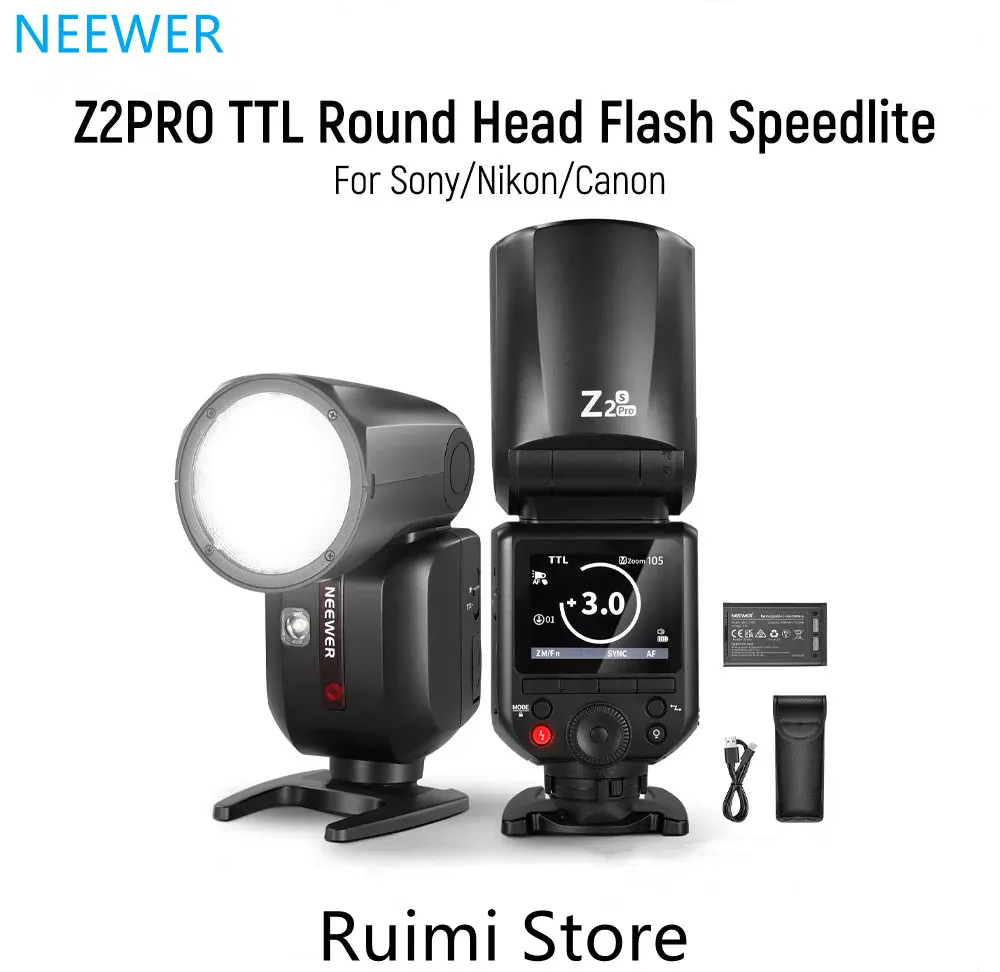 NEEWER Z2 PRO 2,4G TTL вспышка Speedlite с круглой головкой и 600 вспышкой полной мощности для беспроводной связи Nikon/Sony/Canon, совместимая с Godox