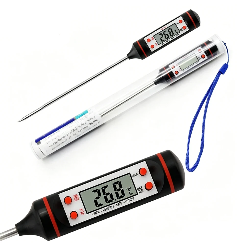 Pen-Style Digital Food Thermometer LED Screen Kitchen Thermometer for Cooking Baking BBQ Liquid Temperature Measurement