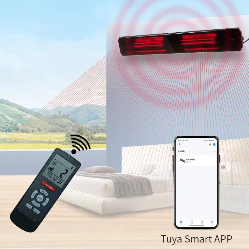 

JHheatsup 3200W APP Control Rapid Heat Radiant Ceramic Glass Room Electric Heater for Winter