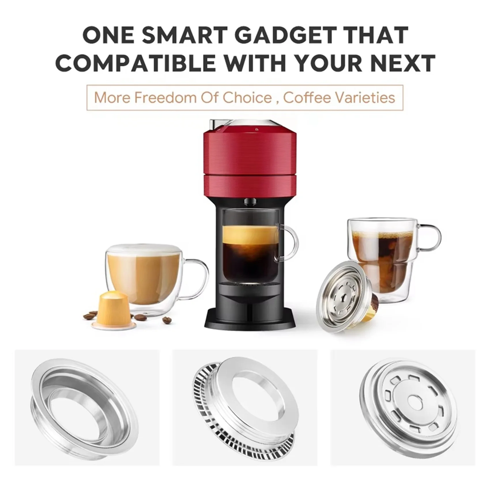ABFW Reusable Capsule Adapter 40ml for Vertuoline Vertuo Next Machine Compatible for Coffee Capsule Pods