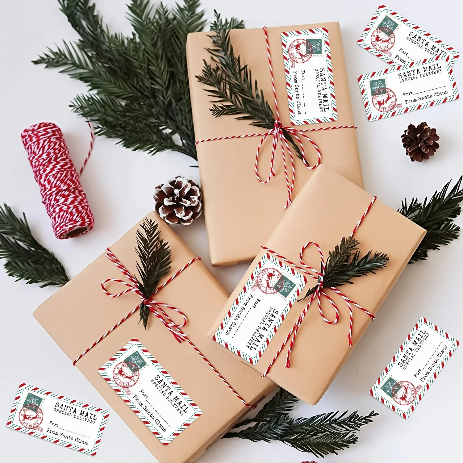 12/24/48 قطعة عيد الميلاد سانتا كلوز هدية ملصق زينة عيد الميلاد ملصق 2025 عيد الميلاد عطلة سانتا مول ندفة الثلج السنة الجديدة هدية 2026